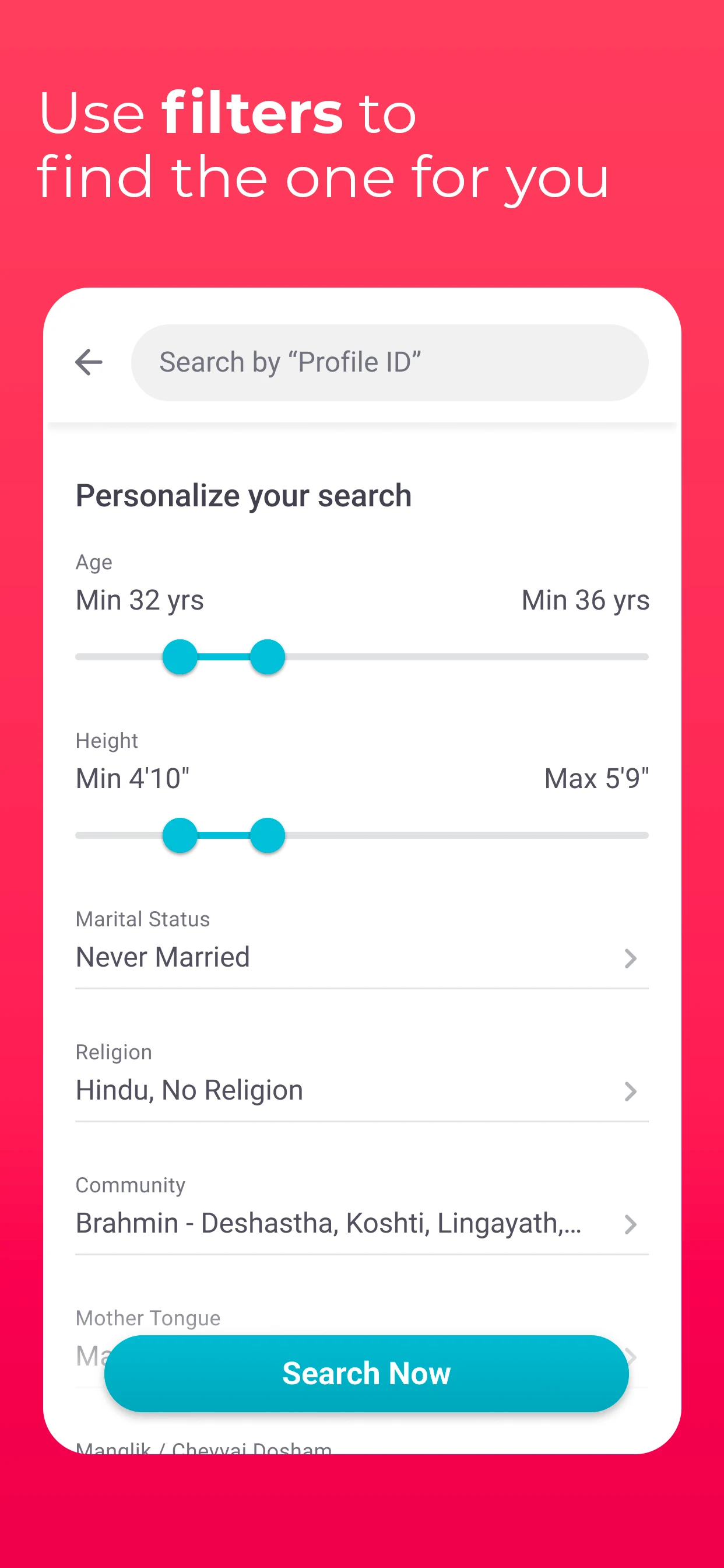 Catholic shaadi matrimony app screenshot